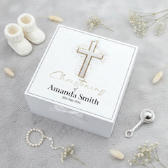Personalised Christening Keepsake Box Gift With Vintage Finish Keepsake Boxes ukgiftstoreonline