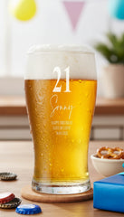 Engraved Personalised 21st Birthday Signature Pint Beer Glass Gift Boxed personalised beer glasses ukgiftstoreonline