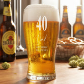 Engraved Personalised 40th Birthday Signature Pint Beer Glass Gift Boxed personalised beer glasses ukgiftstoreonline