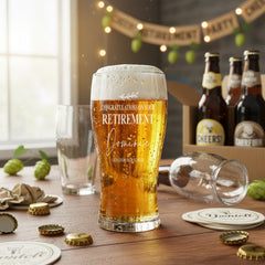 Engraved Personalised Retirement Pint Beer Glass Gift Boxed personalised beer glasses ukgiftstoreonline