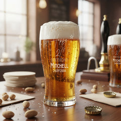 21st Birthday Personalised Beer Glasses Gift for Him personalised beer glasses ukgiftstoreonline