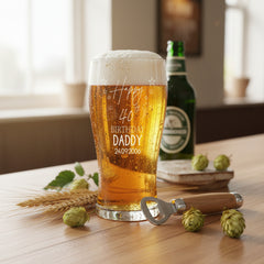 40th Birthday Personalised Beer Glasses Gift for Him with Star Design personalised beer glasses ukgiftstoreonline