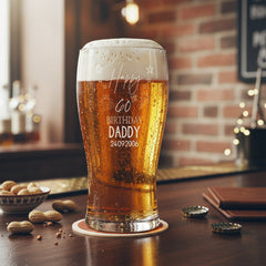 60th Birthday Personalised Beer Glasses Gift for Him with Star Design personalised beer glasses ukgiftstoreonline