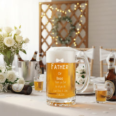Personalised Engraved Father of The Bride Beer Glass With Gift Box personalised beer glasses ukgiftstoreonline