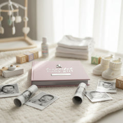 PERSONALISED BABY GIRL PHOTO ALBUM 50 PICTURES PINK AND SILVER Baby Photo Album ukgiftstoreonline