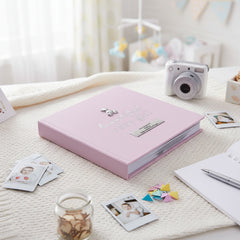 PERSONALISED BABY GIRL PHOTO ALBUM 50 PICTURES PINK AND SILVER Baby Photo Album ukgiftstoreonline