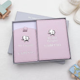 Personalised Debossed Baby Girl Passport Cover and Luggage Tag Holder Gift Baby Product ukgiftstoreonline