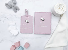 Personalised Debossed Baby Girl Passport Cover and Luggage Tag Holder Gift Baby Product ukgiftstoreonline
