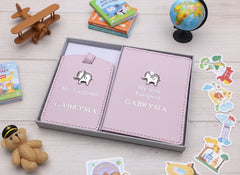 Personalised Debossed Baby Girl Passport Cover and Luggage Tag Holder Gift Baby Product ukgiftstoreonline