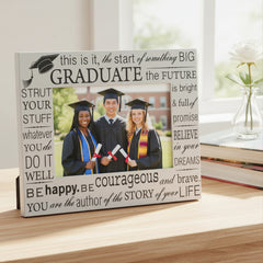 Satin Silver Graduation Photo Frame For 6x4 Photo With Text ukgiftstoreonline
