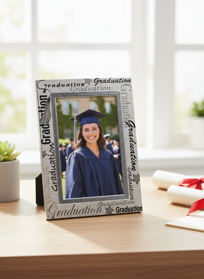 Aluminium Graduation Photo Frame For 6x4 Photo With Text ukgiftstoreonline