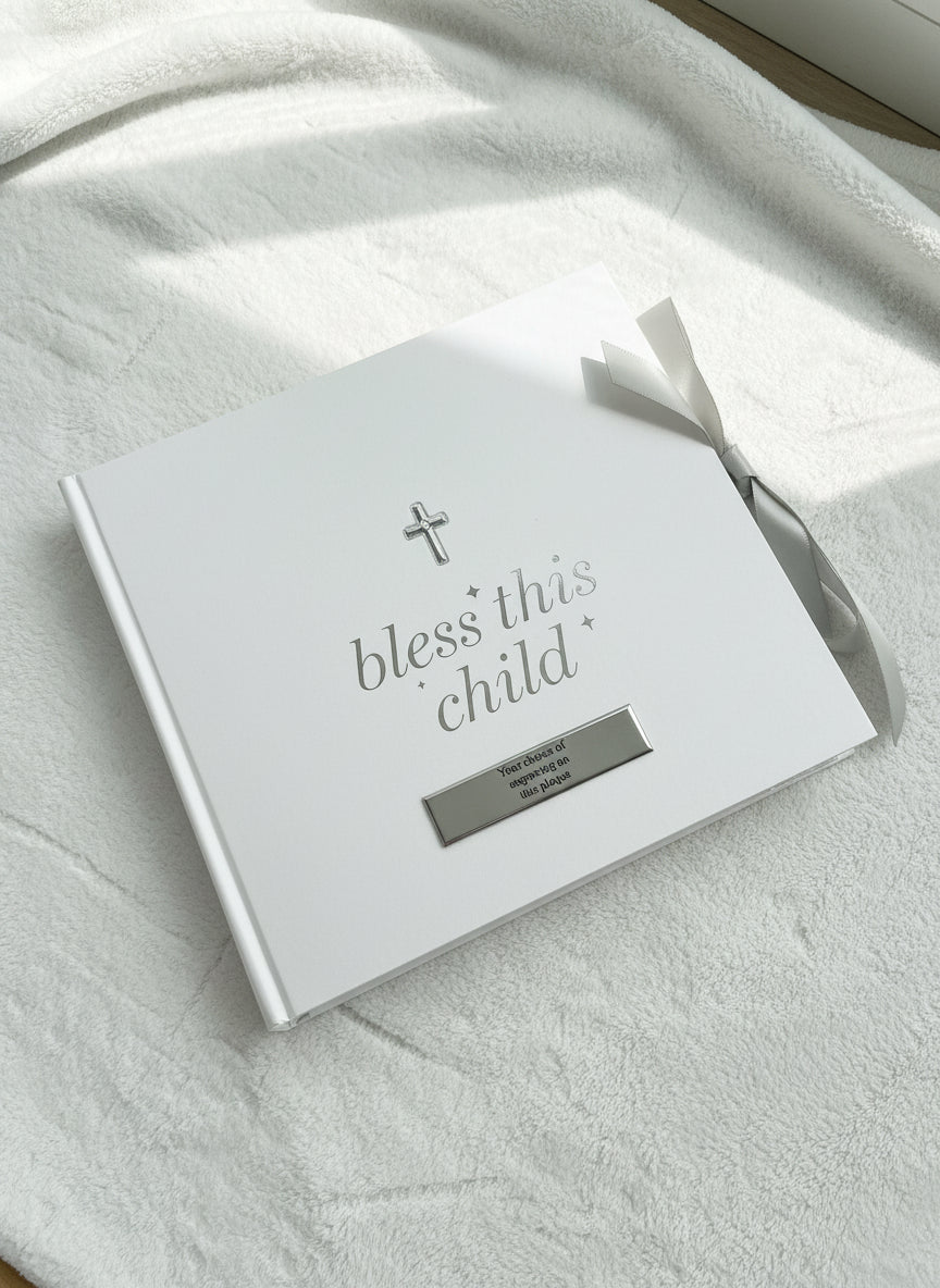 Personalised Photo Album With Cross Ideal For Christening, Communion, Baptism or Confirmation 3D Cross Baby Photo Album ukgiftstoreonline
