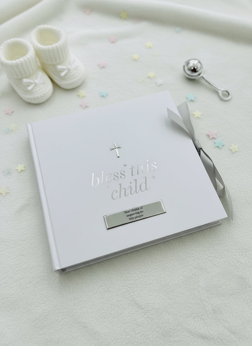 Personalised Photo Album With Cross Ideal For Christening, Communion, Baptism or Confirmation 3D Cross Baby Photo Album ukgiftstoreonline