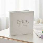 Linen Finish Baby Photo Album Gift Boxed With Metal Icons 50 6 x 4" Photos Baby Photo Album ukgiftstoreonline