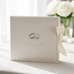 Wedding Photo Album – Luxury Suede Keepsake Gift With 3D Rings & Ribbon Closure wedding photo album ukgiftstoreonline