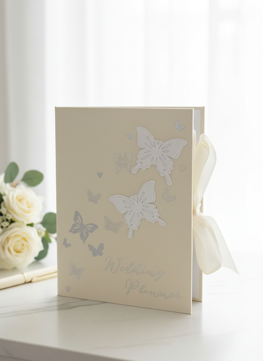 Butterfly Wedding Planner Organiser gift for Engagement Couple Personalised Wedding Gift ukgiftstoreonline