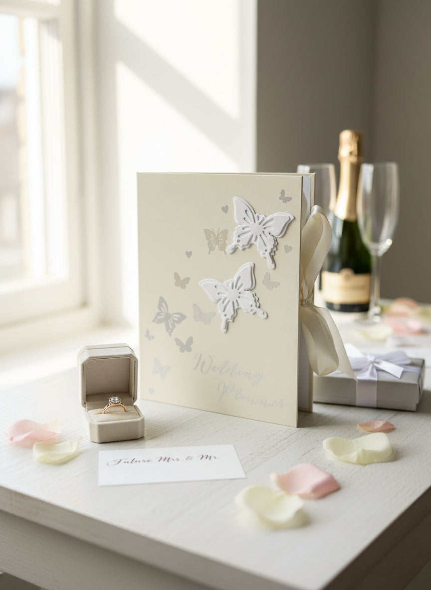 Butterfly Wedding Planner Organiser gift for Engagement Couple Personalised Wedding Gift ukgiftstoreonline