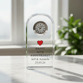 Personalised 40th Wedding Anniversary Crystal Glass Clock Gift Personalised Crystal Glass ukgiftstoreonline