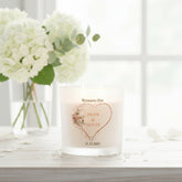 Personalised Large Double Wick Wedding Candle Gift With Rose Gold Heart personalised Candle Lights ukgiftstoreonline