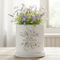 Personalised Wedding Plant Pot – Handcrafted Terracotta Planter With Floral Design ukgiftstoreonline