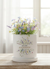 Personalised Wedding Plant Pot – Handcrafted Terracotta Planter With Floral Design ukgiftstoreonline