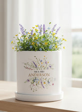 Personalised Wedding Plant Pot – Handcrafted Terracotta Planter With Floral Design ukgiftstoreonline