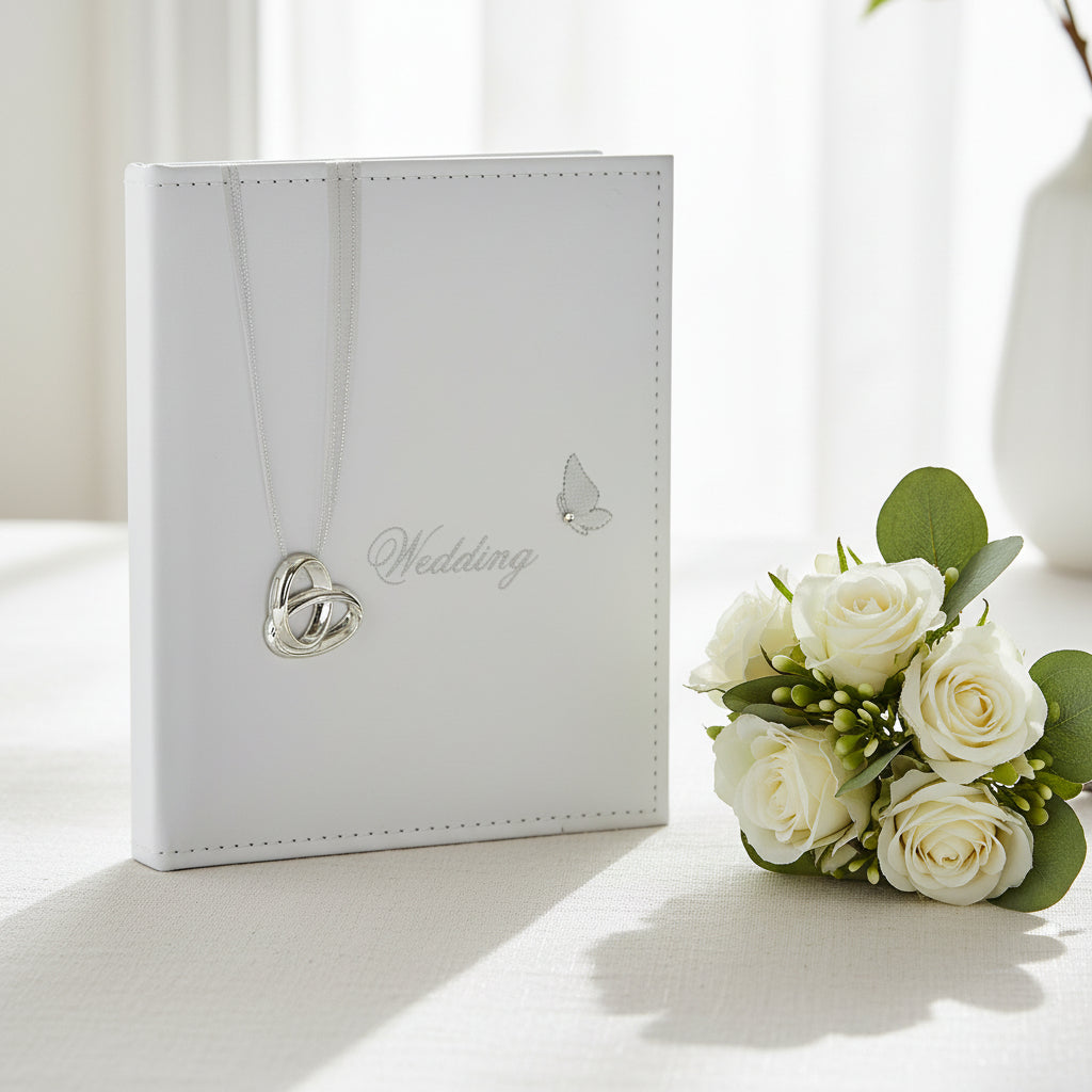 Wedding Photo Album – Personalised Leatherette Keepsake Book With 24 Slip-In Sleeves wedding photo album ukgiftstoreonline
