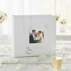 Beautiful Wedding Photo Picture Album With 3D Rings In Box 80 x 6 x 4 Photo Album ukgiftstoreonline