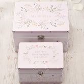 Wedding Keepsake Box – Floral Wildflower Design Memory Storage & Anniversary Gift Set Keepsake Memory Box Raised Words