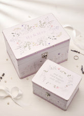 Wedding Keepsake Box – Floral Wildflower Design Memory Storage & Anniversary Gift Set Keepsake Memory Box Raised Words