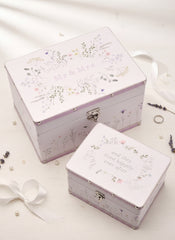 Wedding Keepsake Box – Floral Wildflower Design Memory Storage & Anniversary Gift Set Keepsake Memory Box Raised Words