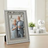 25th Silver Wedding Anniversary Crystal Border 5 x 7 Photo Frame Gift Anniversary Photo Frame ukgiftstoreonline