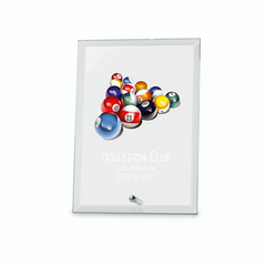 Personalised Pool or Snooker Trophy Plaque With Colour Print