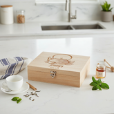 Personalised Tea Box Any Name Engraved With Old Fashion Pot Tea Box Raised Words