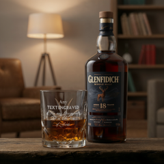 Customised Bespoke Personalised Crystal Cut Whisky Glass Any Text Engraved