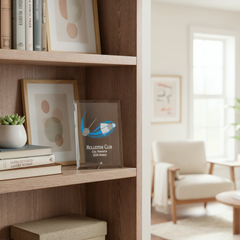 Personalised Badminton Glass Trophy Plaque Award With Colour Print