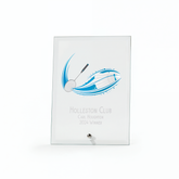 Personalised Badminton Glass Trophy Plaque Award With Colour Print