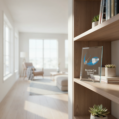 Personalised Badminton Glass Trophy Plaque Award With Colour Print