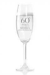 Personalised Any Age Birthday Champagne Flute Prosecco Glass 18th 21st 30th 40th 50th 60th 70th 80th