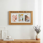 Moments With Mum Engraved Wooden Triple picture photo frame for Mothers Day Birthday or Christmas Mum Photo Frame ukgiftstoreonline