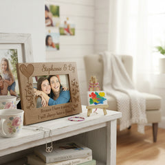 Personalised Sisters Butterfly Photo Picture Frame Oak Wood Finish Engraved Personalised Gifts ukgiftstoreonline