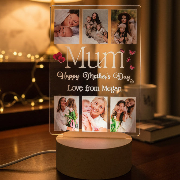 Personalised Gifts for Mum Mothers Day Photo Frames from Daughter Son, Custom Photo Gift for Mum Mother's Day Picture Light-Up Birthday Gift Ideas ukgiftstoreonline