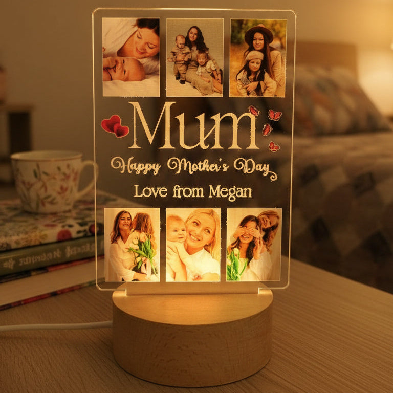 Personalised Gifts for Mum Mothers Day Photo Frames from Daughter Son, Custom Photo Gift for Mum Mother's Day Picture Light-Up Birthday Gift Ideas ukgiftstoreonline
