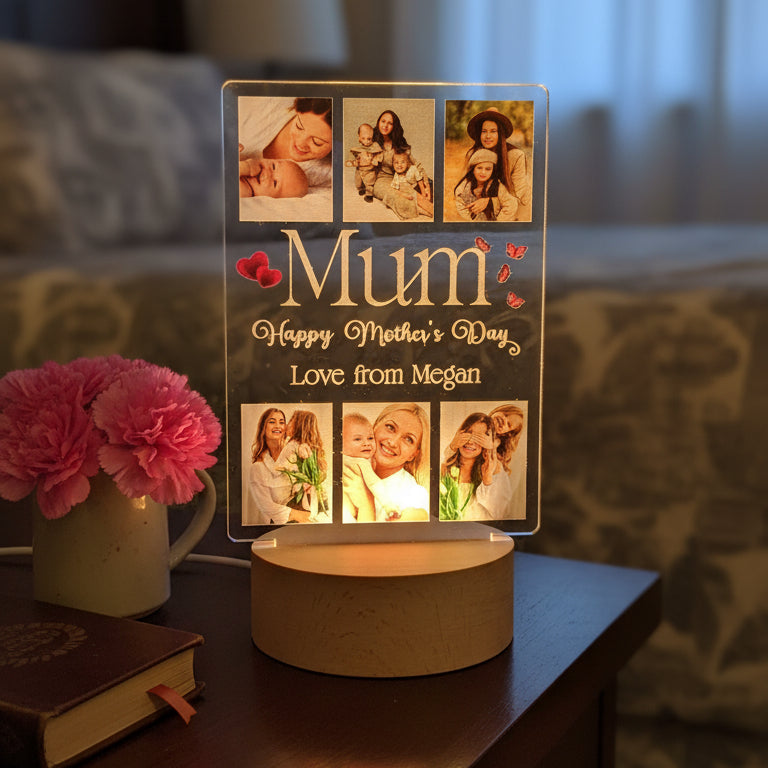 Personalised Gifts for Mum Mothers Day Photo Frames from Daughter Son, Custom Photo Gift for Mum Mother's Day Picture Light-Up Birthday Gift Ideas ukgiftstoreonline