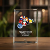 Personalised Pool or Snooker Trophy Plaque With Colour Print