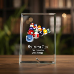 Personalised Pool or Snooker Trophy Plaque With Colour Print
