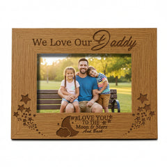We Love Our Daddy Wooden Engraved Photo Frame Gift Daddy Photo Frame ukgiftstoreonline