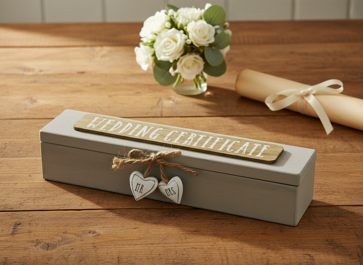 Vintage Style Wooden Wedding Certificate Holder Wedding Certificate Holder ukgiftstoreonline