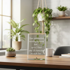 Personalised Award Trophy Glass Plaque Gift With Any Engraving