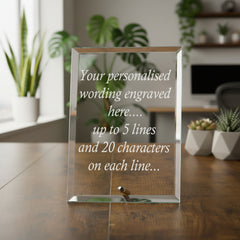 Personalised Award Trophy Glass Plaque Gift With Any Engraving
